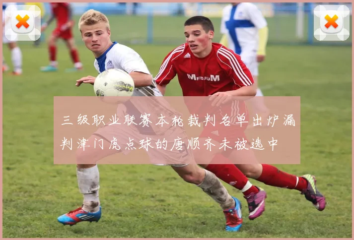 三级职业联赛本轮裁判名单出炉漏判津门虎点球的唐顺齐未被选中